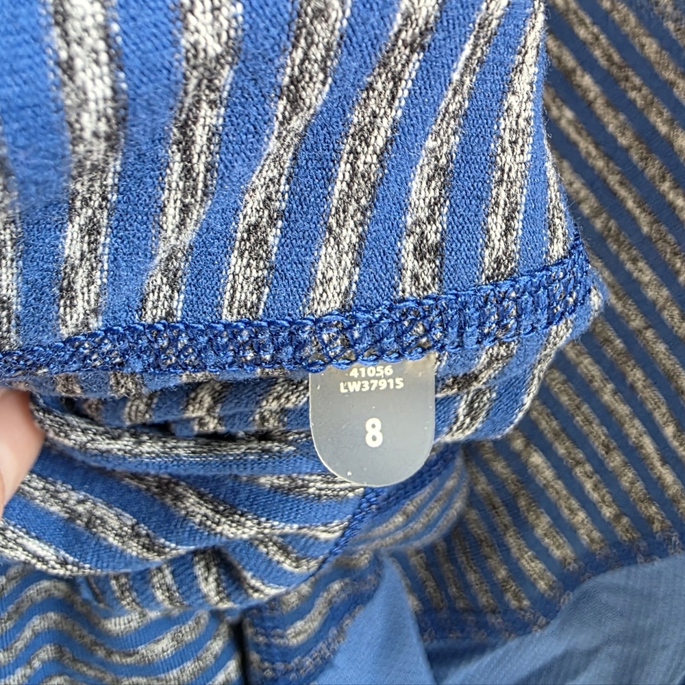 Lululemon Run: Ice Queen Long Sleeve Slope Stripe Limitless Blue 8 - Picture 8 of 9